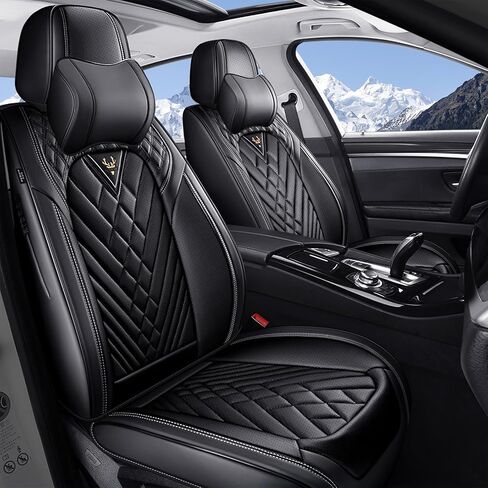 Car Seat Covers Fit for Ford F350 2011-2025, 5 Seats Waterproof and wear-Resistant Leather seat Cover, Premium Fashion Turck Car Seat Protector.(5 Seats with Pillow/Black) in Kuwait