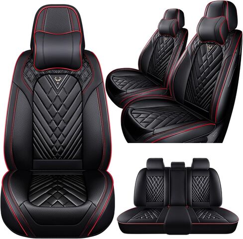 Car Seat Covers Fit for Chevrolet Silverado 1500/HD 2007-2025, 5 Seats Waterproof and wear-Resistant Leather seat Cover, Premium Fashion Turck Car Seat Protector.(5 Seats with Pillow/Black) in Kuwait