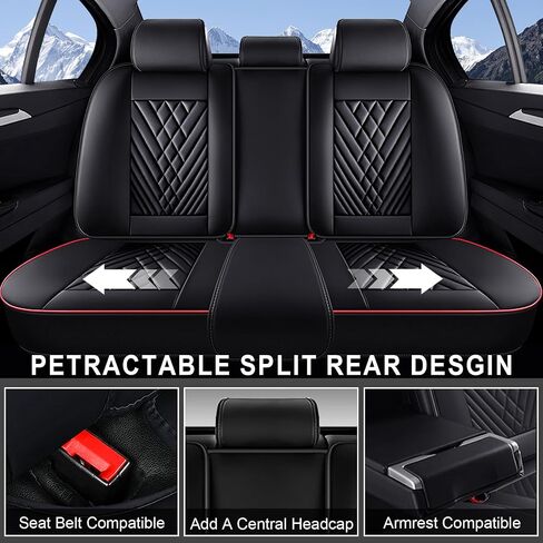 Car Seat Covers Fit for Chevrolet Silverado 1500/HD 2007-2025, 5 Seats Waterproof and wear-Resistant Leather seat Cover, Premium Fashion Turck Car Seat Protector.(5 Seats with Pillow/Black) in Kuwait