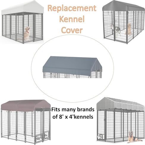 8' x 4' Replaceable Dog Kennel Cover 420D Heavy Duty Waterproof Dog Kennel Canopy Cover - Black (Includes cover only) in Saudi Arabia