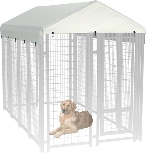8' x 4' Replaceable Dog Kennel Cover 420D Heavy Duty Waterproof Dog Kennel Canopy Cover - Black (Includes cover only) in Saudi Arabia