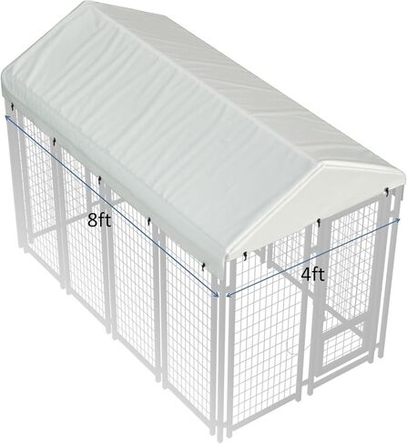 8' x 4' Replaceable Dog Kennel Cover 420D Heavy Duty Waterproof Dog Kennel Canopy Cover - Black (Includes cover only) in Saudi Arabia