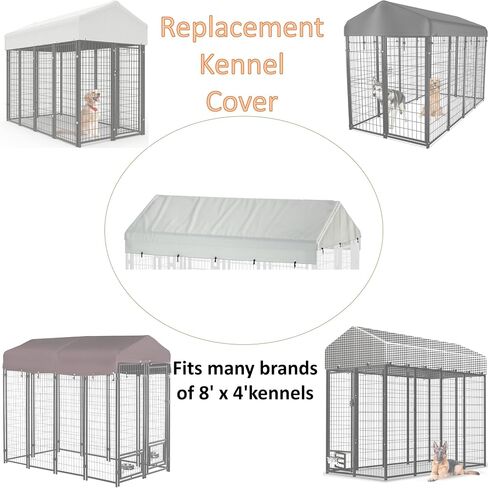8' x 4' Replaceable Dog Kennel Cover 420D Heavy Duty Waterproof Dog Kennel Canopy Cover - Black (Includes cover only) in Saudi Arabia