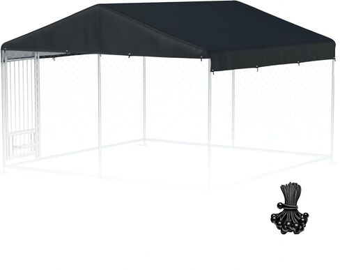 8' x 4' Replaceable Dog Kennel Cover 420D Heavy Duty Waterproof Dog Kennel Canopy Cover - Black (Includes cover only) in Saudi Arabia