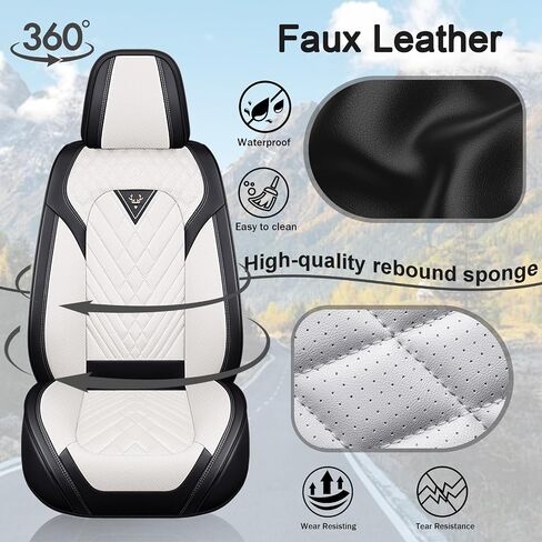 Car Seat Covers Fit for Ford F350 2011-2025, 5 Seats Waterproof and wear-Resistant Leather seat Cover, Premium Fashion Turck Car Seat Protector.(5 Seats with Pillow/Black) in Kuwait