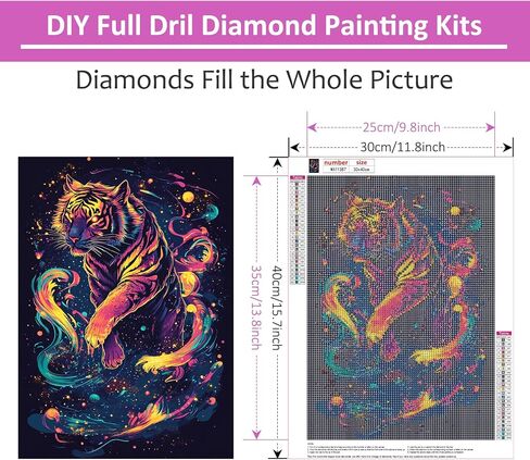 Heibago Flower Diamond Painting Kits للبالغين ، 5D الحفر الكاملة جولة الطلاء الأزهار الأحجار الكريمة مع كرسي الماس ، نقاط الماس مثالية لديكور الجدار المنزلي 12x16inch in Kuwait