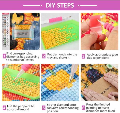 Heibago Flower Diamond Painting Kits للبالغين ، 5D الحفر الكاملة جولة الطلاء الأزهار الأحجار الكريمة مع كرسي الماس ، نقاط الماس مثالية لديكور الجدار المنزلي 12x16inch in Kuwait