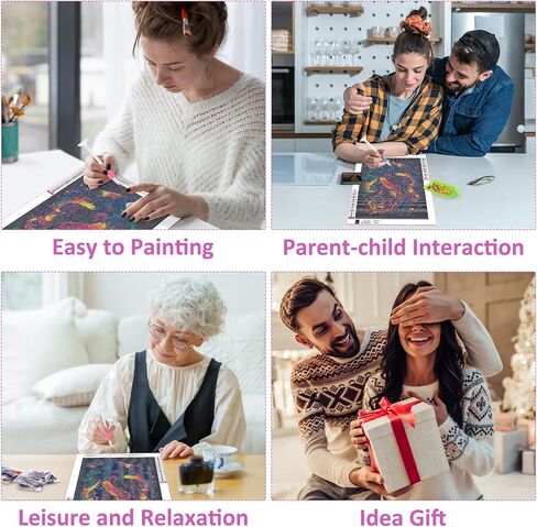 Heibago Flower Diamond Painting Kits للبالغين ، 5D الحفر الكاملة جولة الطلاء الأزهار الأحجار الكريمة مع كرسي الماس ، نقاط الماس مثالية لديكور الجدار المنزلي 12x16inch in Kuwait