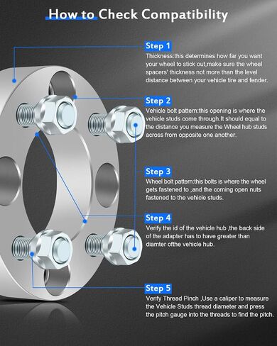 ECCPP 4PCS 4x114.3 1.25" inch Wheel Spacers 4 Lug 4x4.5 to 4x4.5 12x1.5 Studs 78.1mm fits for 1992-2006 for Hyundai for Elantra |1993-2005 for Hyundai for Sonata 1990-2002 for Honda for Accord in Saudi Arabia