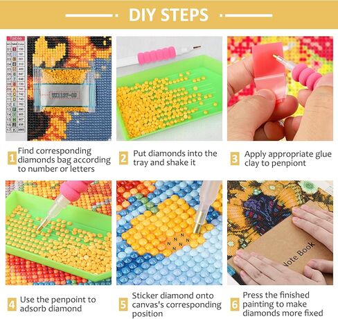 HEIBAGO Flower Diamond Painting Kits for Adults, 5D Full Drill Round Flower Painting Gems with Chair Diamond Art, Flowers Diamond Dots Perfect for Home Wall Decor 12x16inch in Kuwait