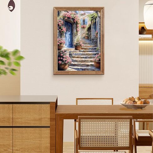 HEIBAGO Flower Diamond Painting Kits for Adults, 5D Full Drill Round Flower Painting Gems with Chair Diamond Art, Flowers Diamond Dots Perfect for Home Wall Decor 12x16inch in Kuwait