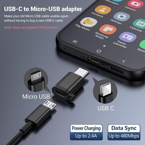 3pack USB Mini Adapters و 2 Pack USB Micro Adapters ، شحن دعم الموصل ومزامنة البيانات لمستقبل GPS/Digital Camera/Dash Cam/MP3 ، Galaxy S6 S7 S7 Edge ، Kindle PS4 وأجهزة Micro USB in Kuwait