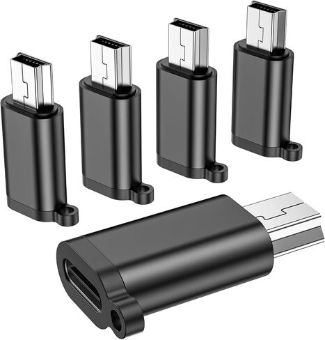 3pack USB Mini Adapters و 2 Pack USB Micro Adapters ، شحن دعم الموصل ومزامنة البيانات لمستقبل GPS/Digital Camera/Dash Cam/MP3 ، Galaxy S6 S7 S7 Edge ، Kindle PS4 وأجهزة Micro USB in Kuwait