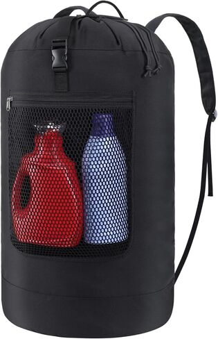 حقيبة غسيل مغسلة ، حقيبة تحمل على الظهر الثقيلة - حقيبة ظهر غسيل كبيرة السعة مع أحزمة راحة وجيب شبكي وجيب مضغوط ، حقيبة عائق قوية للمسكن ، الكلية ، السفر ، المغسلة ، الشقة ، 75 لتر أسود in Kuwait