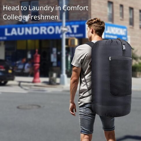حقيبة غسيل مغسلة ، حقيبة تحمل على الظهر الثقيلة - حقيبة ظهر غسيل كبيرة السعة مع أحزمة راحة وجيب شبكي وجيب مضغوط ، حقيبة عائق قوية للمسكن ، الكلية ، السفر ، المغسلة ، الشقة ، 75 لتر أسود in Kuwait