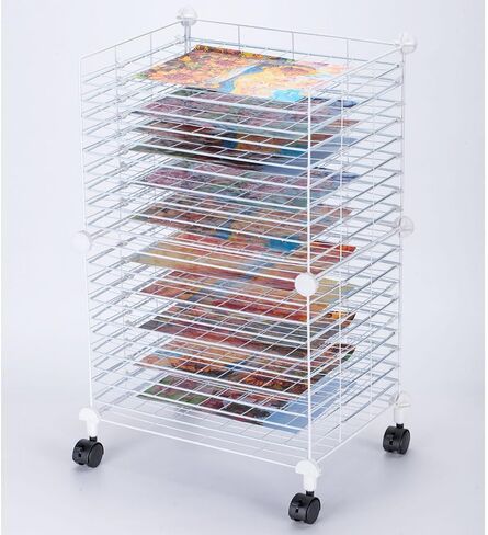 FDSDEFEN Art Drying Rack with 10 Removable Shelves ，Wall Art Drying Rack，Art Organizer for Kids, Art Studio and Tabletop Storage, Craft Room and Desktop in Kuwait