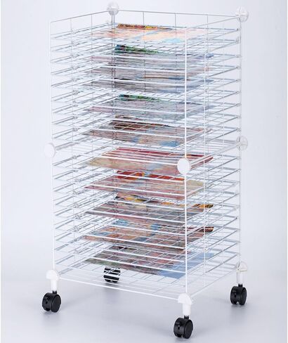 FDSDEFEN Art Drying Rack with 10 Removable Shelves ，Wall Art Drying Rack，Art Organizer for Kids, Art Studio and Tabletop Storage, Craft Room and Desktop in Kuwait