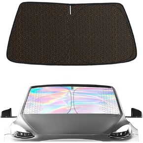 Upgraded Car Sun Shade, 240T Windshield Sunshade, Foldable Shade for Front Window & Interior Protection, Blocks UV Rays, Keeps Vehicle Cool, Fits Cars, SUV, Truck, Storage Bag, Medium (55.1 x 30.3 in) in Kuwait