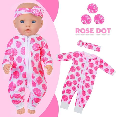 Unicorn Element 5 Sets 14-18 Inch Baby Doll Clothes and Headbands for 17 Inch Dolls 10-Piece Set Including Casual Outfits and Accessories Perfect for 15-18 Inch Dolls (Doll NOT Included) in Kuwait