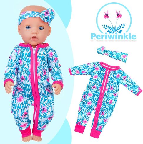 Unicorn Element 5 Sets 14-18 Inch Baby Doll Clothes and Headbands for 17 Inch Dolls 10-Piece Set Including Casual Outfits and Accessories Perfect for 15-18 Inch Dolls (Doll NOT Included) in Kuwait