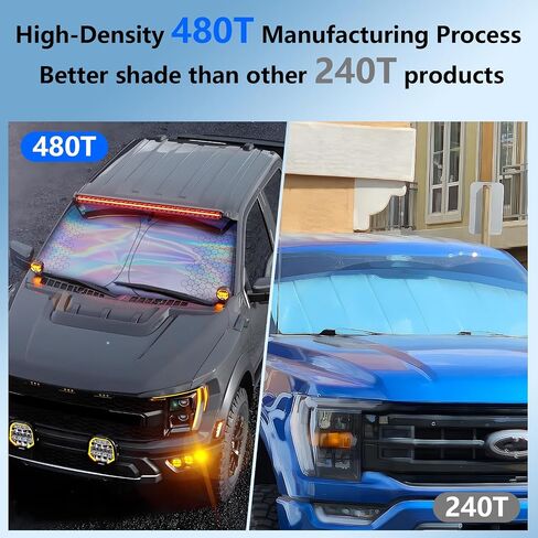 Upgraded Car Sun Shade, 240T Windshield Sunshade, Foldable Shade for Front Window & Interior Protection, Blocks UV Rays, Keeps Vehicle Cool, Fits Cars, SUV, Truck, Storage Bag, Medium (55.1 x 30.3 in) in Saudi Arabia