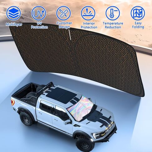 Upgraded Car Sun Shade, 240T Windshield Sunshade, Foldable Shade for Front Window & Interior Protection, Blocks UV Rays, Keeps Vehicle Cool, Fits Cars, SUV, Truck, Storage Bag, Medium (55.1 x 30.3 in) in Saudi Arabia