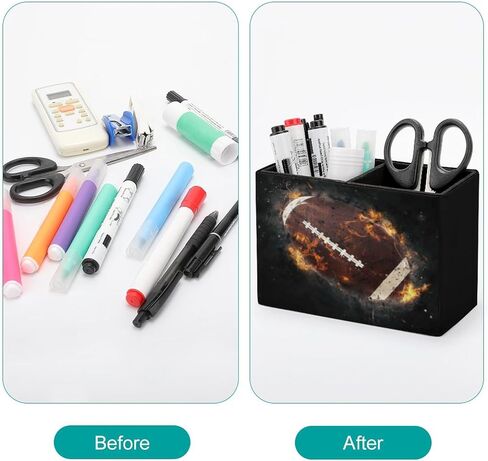 Pen Holder, Pencil Holder for Desk Organizer, Sea Ocean Animal Sharks PU Leather Pencil Cups Desktop Stationery Storage Makeup Brush Holder Pen Organizer for Office Home in Kuwait