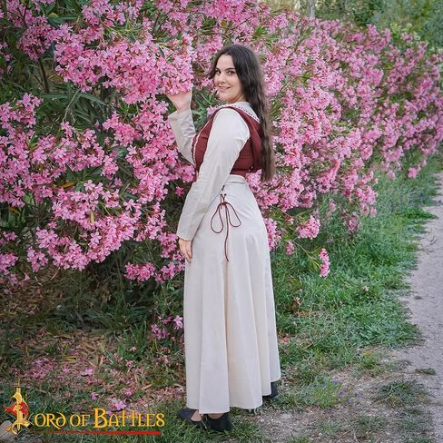 Lord of Battles Renaissance Women’s Dress - 100 ٪ Pure Cotton Fantasy Vishasy Forgal for Cosplay ، Ren Fair ، Larp in Kuwait