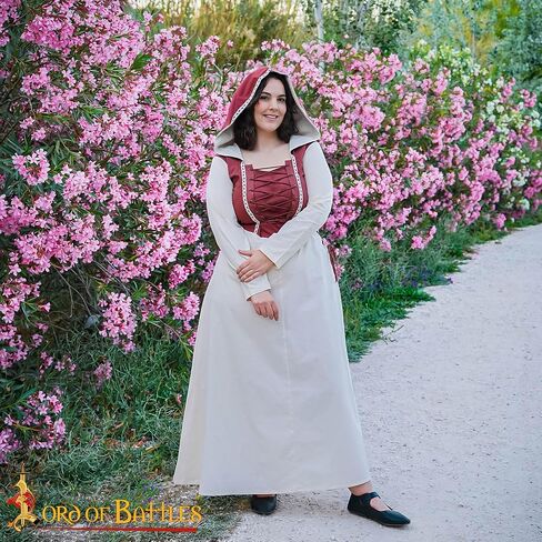 Lord of Battles Renaissance Women’s Dress - 100 ٪ Pure Cotton Fantasy Vishasy Forgal for Cosplay ، Ren Fair ، Larp in Kuwait