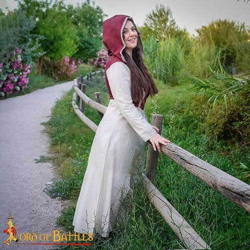 Lord of Battles Renaissance Women’s Dress - 100 ٪ Pure Cotton Fantasy Vishasy Forgal for Cosplay ، Ren Fair ، Larp in Kuwait