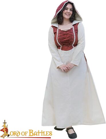 Lord of Battles Renaissance Women’s Dress - 100 ٪ Pure Cotton Fantasy Vishasy Forgal for Cosplay ، Ren Fair ، Larp in Kuwait