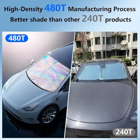 Upgraded Car Sun Shade, 240T Windshield Sunshade, Foldable Shade for Front Window & Interior Protection, Blocks UV Rays, Keeps Vehicle Cool, Fits Cars, SUV, Truck, Storage Bag, Medium (55.1 x 30.3 in) in Kuwait