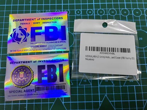 (2 Units) Holographic Credit Card Skin – 3M Material Debit Card Sticker, Waterproof, Durable & Easy to Apply, Multi-Design Personalised Cover (FBI Funny ID) in Kuwait