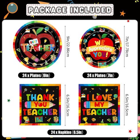 185Pcs Teacher Appreciation Party Supplies Teacher Appreciation Decorations Teacher Appreciation Banner Thank You Teachers Tableware in Kuwait
