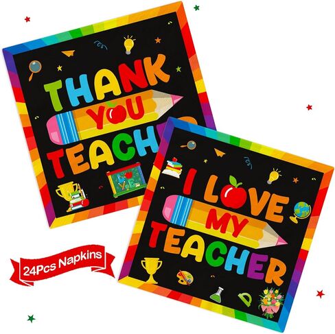 185Pcs Teacher Appreciation Party Supplies Teacher Appreciation Decorations Teacher Appreciation Banner Thank You Teachers Tableware in Kuwait