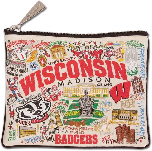 حقيبة Catstudio Zipper ، حقيبة أدوات التداول في جامعة ويسكونسن ، 5 × 7 ، حقيبة مكياج مثالية ، حقيبة علاج الكلاب ، أو محفظة لتنظيم الإمدادات للخريجين والخريجين in Kuwait