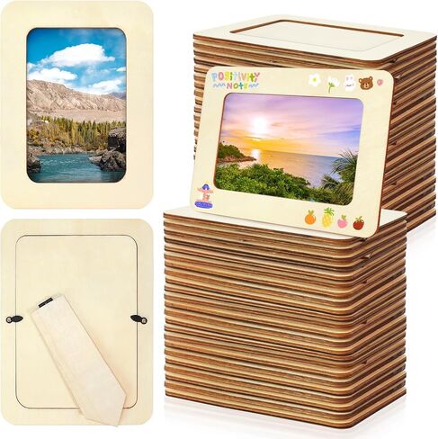 20 حزمة إطارات صور خشبية للحرف اليدوية ، 4 "× 6" صور DIY Wood Craft Picture Frames Bulk غير مكتم in Kuwait
