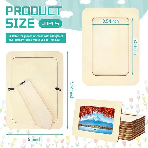 20 حزمة إطارات صور خشبية للحرف اليدوية ، 4 "× 6" صور DIY Wood Craft Picture Frames Bulk غير مكتم in Kuwait