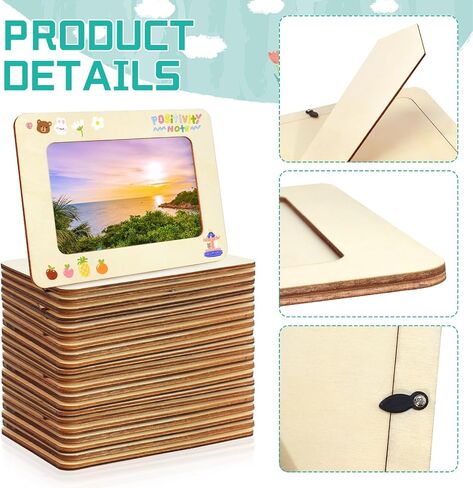 20 حزمة إطارات صور خشبية للحرف اليدوية ، 4 "× 6" صور DIY Wood Craft Picture Frames Bulk غير مكتم in Kuwait