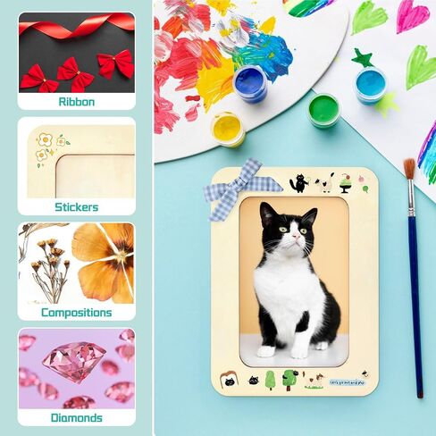 20 حزمة إطارات صور خشبية للحرف اليدوية ، 4 "× 6" صور DIY Wood Craft Picture Frames Bulk غير مكتم in Kuwait