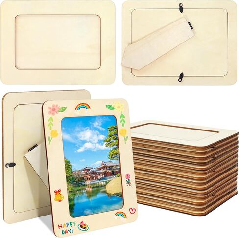 20 حزمة إطارات صور خشبية للحرف اليدوية ، 4 "× 6" صور DIY Wood Craft Picture Frames Bulk غير مكتم in Kuwait