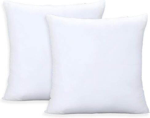 ORJ Throw Pillows Insert Set of 2, White 18x18in Pillow Inserts with 100% Cotton Cover,Bed and Couch Decorative Stuffer Pillows,Indoor Pillows for Sofa in Saudi Arabia