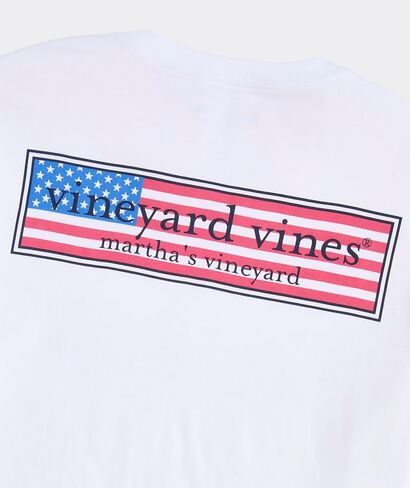vineyard vines Men's Classic USA Logo Box Long-Sleeve Pocket Tee in Saudi Arabia