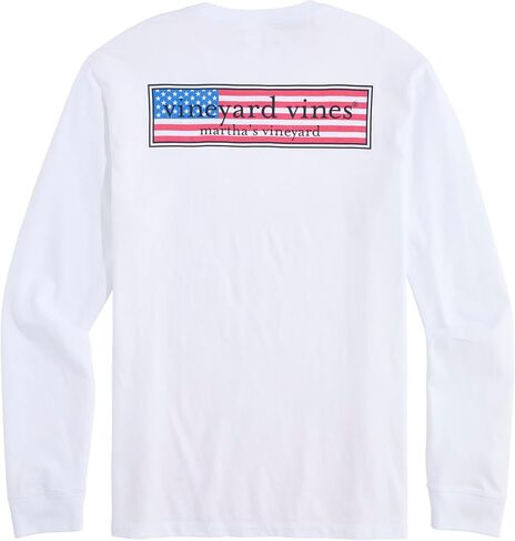 vineyard vines Men's Classic USA Logo Box Long-Sleeve Pocket Tee in Saudi Arabia