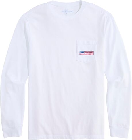 vineyard vines Men's Classic USA Logo Box Long-Sleeve Pocket Tee in Saudi Arabia