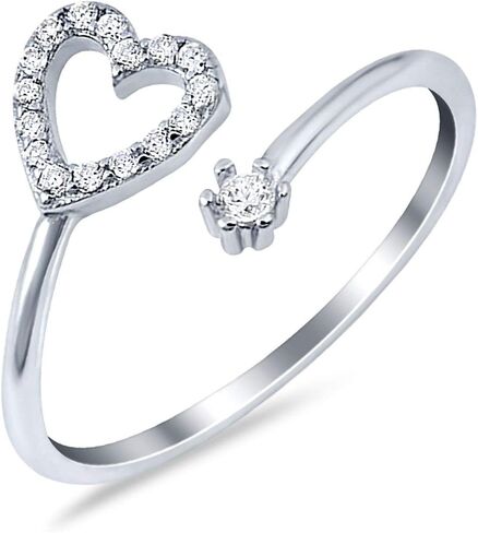 Blue Apple Co. Solitaire الزفاف خاتم الخطوبة Marquise شكل الزركونيا المكعب 925 الفضة الجنيه الاسترليني in Kuwait