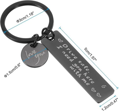 PATIKIL Drive Safe Love You Keychain, Letter Charm I Need You Here with Me Custom Keychains with Gift Box for Him Men Gifts in Saudi Arabia