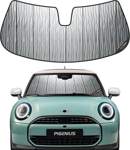 Windshield Sun Shade for Co-oper 2014-2024,No RVM Cam,with Rain Sensor,Thick Front Windshield Sunshade,6 Layers Sun Shield,Accordion Fold in Saudi Arabia