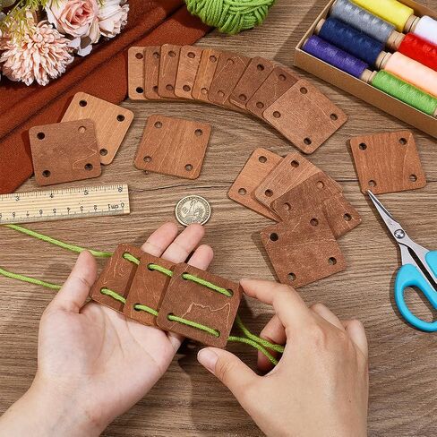 BENECREAT 24 Pcs Square Weaving Card, 1.85x1.85 Inch 5 Holes Loom Cards Handmade Weaving Tools for Loom Weaving Supplies Tablet Weaving Loom Weaving Supplies, Hole: 6mm in Kuwait