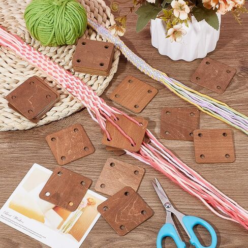 BENECREAT 24 Pcs Square Weaving Card, 1.85x1.85 Inch 5 Holes Loom Cards Handmade Weaving Tools for Loom Weaving Supplies Tablet Weaving Loom Weaving Supplies, Hole: 6mm in Kuwait
